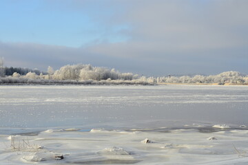 winter landscape with snow