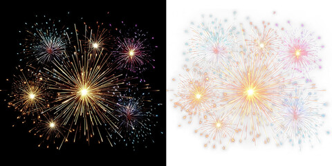 PNG Overlay fireworks.Glowing fireworks and sparkling light burst © TOMA
