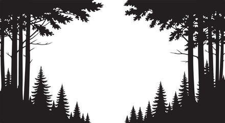 Forest Frame Silhouette SVG Bundle