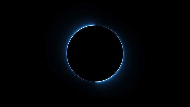 A dynamic circular illustration, and glowing Neon blue circle frame loading icon background retro style illustration . on a black background. and creating a stunning illustration.4k illustration