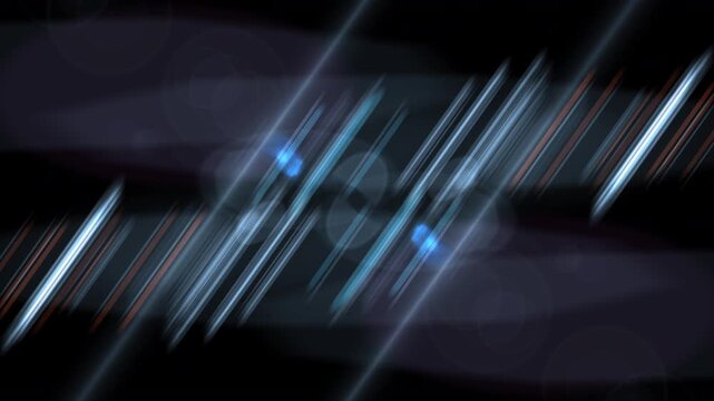 Symmetrical Motion with Diagonal Light Streaks and Blue Glow on Dark Background.