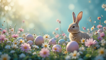 easter bunny and eggs