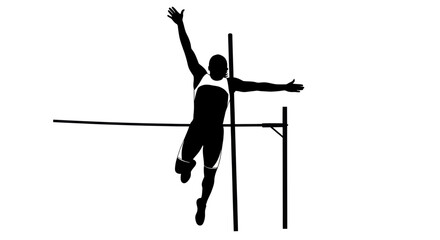 High Jump Silhouette Athlete Over Bar