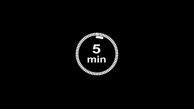 18 minute circle clock icon animation, circular arrow with 18 minute text animation. Digital and analog clock 48 minutes reminder 4k video motion graphic.
