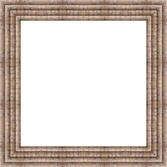 Leerer freigestellter Bilderrahmen aus Holzleisten