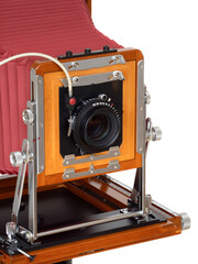 三脚にセットした木製の8&times;10カメラ