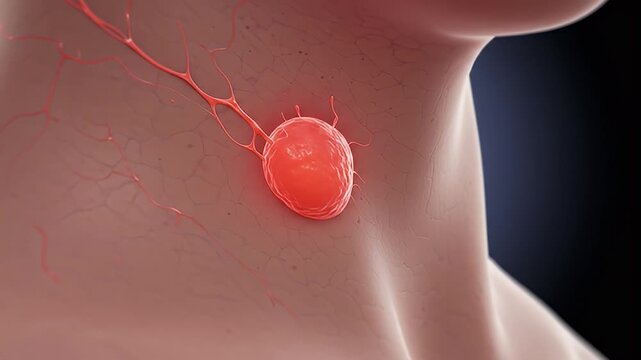 Lymph Node Inflammation - A Detailed Medical Visualization.