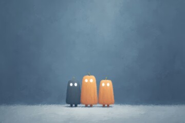 A group of people standing in the middle of a dark room