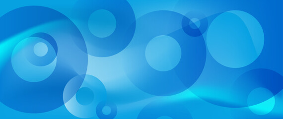 Abstract geometric background with gradient circles. Gradient rings and blur. Vector  blue backdrop.