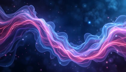 Obraz premium Dynamic Plasma Streams Background with Glowing Energy Waves and Electric Motion
