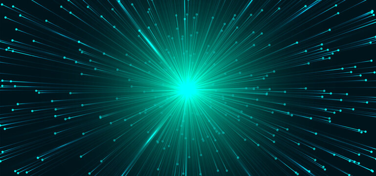 Digital technology futuristic internet network connection dark black background, green abstract cyber information communication, Ai big data science, innovation future tech line illustration vector 3d