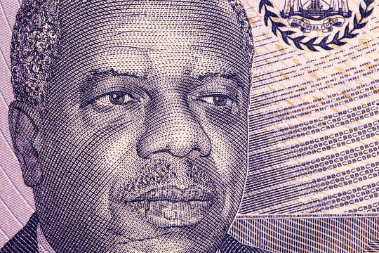 Philip Goldson a closeup portrait from Belizean money