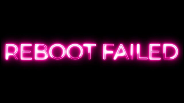 Pink Neon Reboot Failed Text Flickering Cyberpunk Glitch Loop