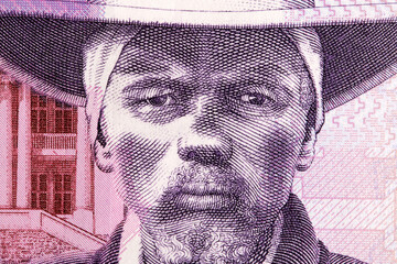 Hendrik Witbooi  a closeup portrait from Namibian money