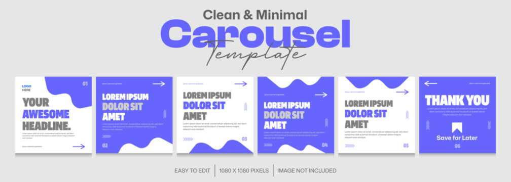 Set of Clean modern and gradient Editable Microblog carousel template for social media, Instagram carousel post, LinkedIn carousel post Template