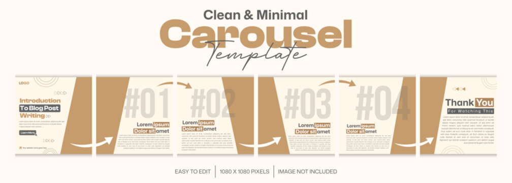 Set of Clean modern and gradient Editable Microblog carousel template for social media, Instagram carousel post, LinkedIn carousel post Template