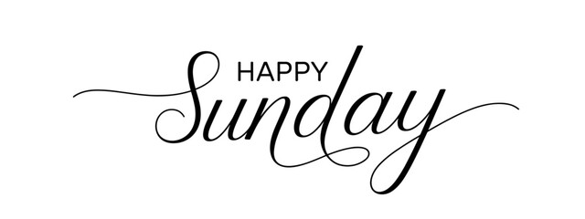 Fototapeta premium Happy Sunday lettering calligraphy on white background