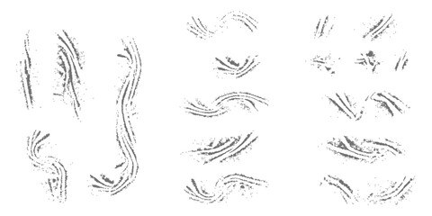 Collection of grunge distressed brush stroke elements and abstract textures for artistic design and vintage effects