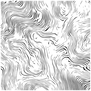Fiberglass insulation texture with abstract wavy lines and black curves on white background for industrial design
