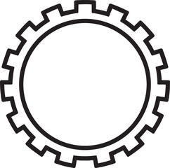 Industrial gear shape circle frame vector illustration for mechanical and engineering logo concepts
