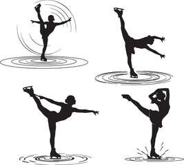 Figure Skating Spin of white background. © Sundas