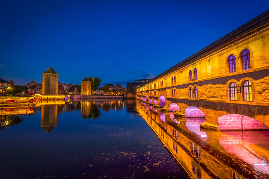medieval bridge Ponts Couverts and barrage Vauban of Strasbourg, France
