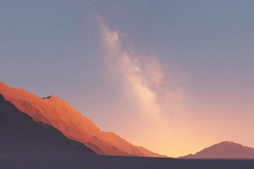 A mountain range in the distance