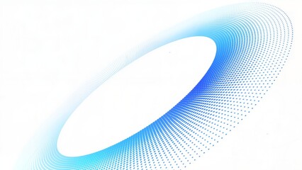 Blue dotted spiral pattern on white background