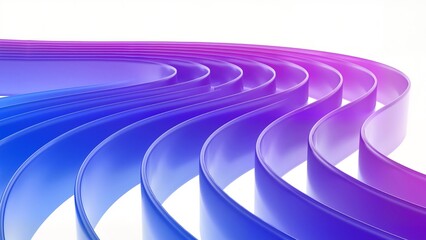 Colorful curved ribbons in gradient