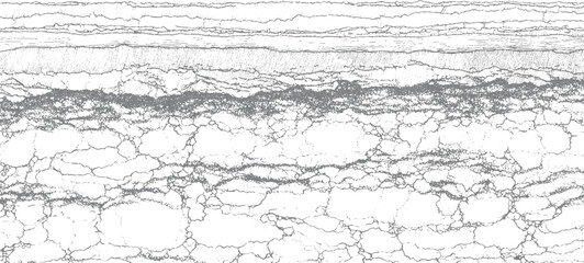 Fototapeta premium Abstract grey cracked texture with horizontal lines and granular patterns white
