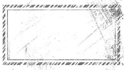 Obraz premium Grungy distressed rectangular frame with diagonal hazard stripes and textured overlay grunge border