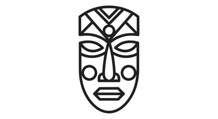 Tribal Mask Icon, Ancient Culture Symbol, African Art, Vector Illustration © Firman