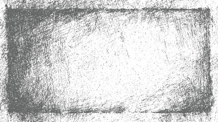 Obraz premium Textured grey rectangular frame with distressed scratches and speckles on white background
