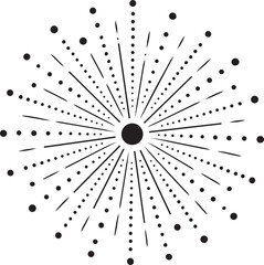 Obraz premium Dotted starburst explosion vector design for minimal graphic elements