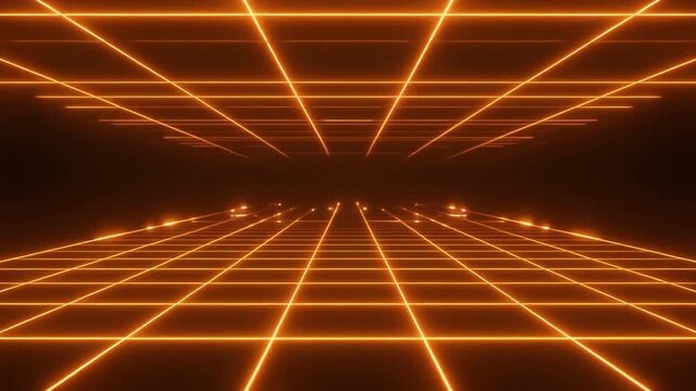 Soft orange glow grid low intensity light pulses traveling structure warm futuristic cinematic surreal ethereal ambience cascading softly glowing abstract unique style