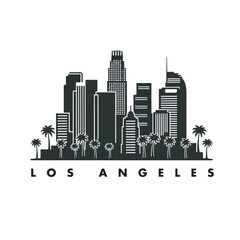 Los Angeles Skyline Silhouette Vector