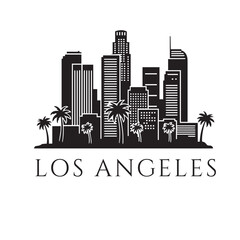 Los Angeles Skyline Silhouette Vector