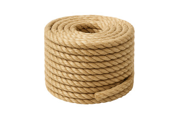 Coiled jute rope a natural fiber element on transparent background