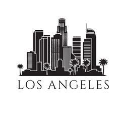 Los Angeles Skyline Silhouette Vector