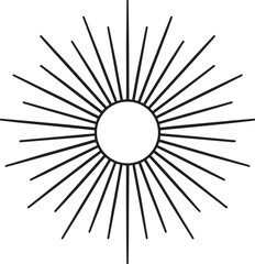 Obraz premium Classic thin ray starburst vector element for vintage labels
