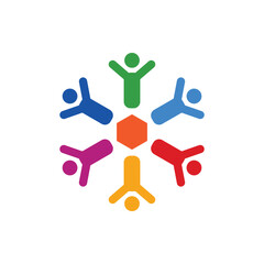 global community logo icon symbol of community , teamwork , family , and business group . Vector illustration