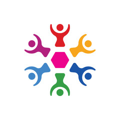 global community logo icon symbol of community , teamwork , family , and business group . Vector illustration