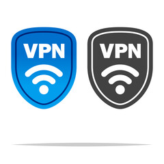 VPN shield icon vector isolated illustration