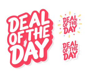 Deal of the Day vectir lettering sticker set