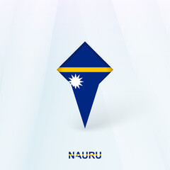Obraz premium Nauru Flag Pin Icon with Geometric Design.