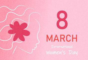 Poster or banner for Women's Day, March 8th. Hand-drawn template, card, background.