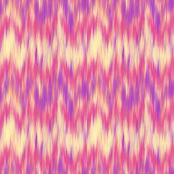Hand-drawn Modern Elegant Spring Seamless Zigzag Ikat in Denim Blue and Sunshine for Vibrant Resort Wear