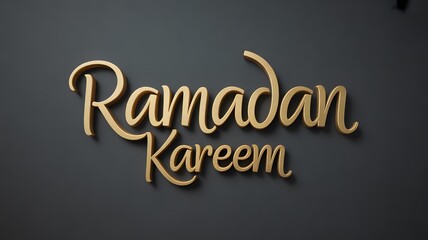 Obraz premium Abstract, Digital, Technology Elegant golden Ramadan Kareem calligraphy text inscription for Islamic holidays celebration Stock, Collection, Concept