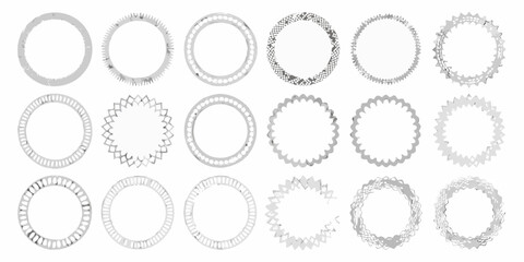 Collection of circular frame designs in varying textures and styles
