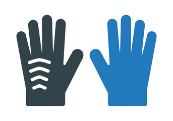 Fototapeta premium Vector illustration of two hands in gloves showing front and back views